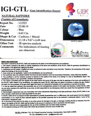 6.62/CT Natural Blue Sapphire with Govt Lab Certificate-BLUSA9U
